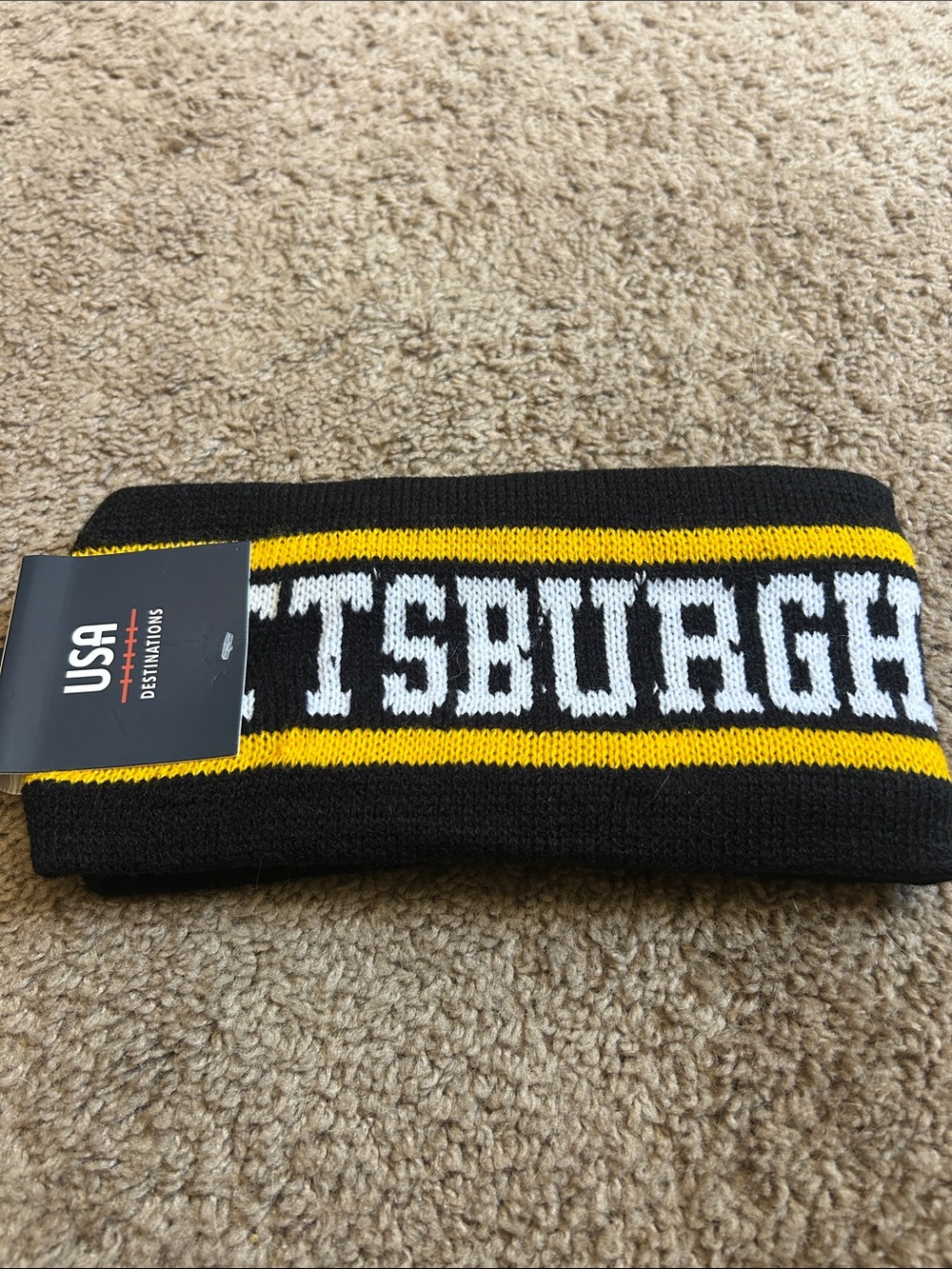 Pittsburgh Knit Headband - Black & Yellow